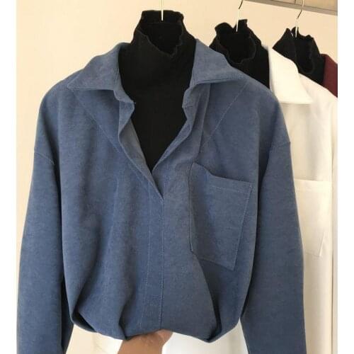 Shirts Women Autumn New Arrival Patchwork Fake Two-piece Turtleneck Tops Long Sleeve Retro All-match Daily Chic Loose Trendy Hot