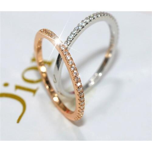 Classic Lady ring 925 Sterling silver AAAAA Cubic Zirconia Engagement Wedding Band Rings for women Bridal Finger Jewelry