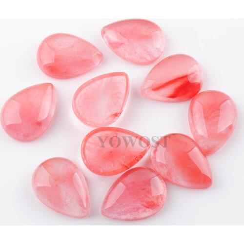 10pcs/lot 18x25mm Natural Stone Cabochons Quartz Flat back No Hole Cabochon Beads for Bracelets Earrings Jewelry Making QU3229