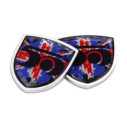 2Pcs 3D Red Union Jack 50th Auto Trunk Tailgate Emblem Badge Decals Sticker Car Accessories
