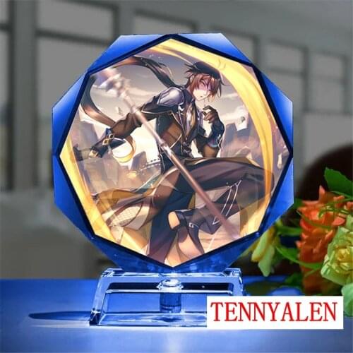 2021 new game Genshin Impact KEQING animation peripheral gift VENTI crystal night light ZHONGLI model stand decoration