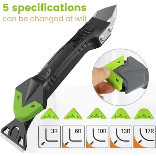 5 In 1 Silicone Remover Sealant Smooth Scraper Caulk Grout Sealant Caulk Finisher Floor Mold Remover Hand Tools Set Accessories