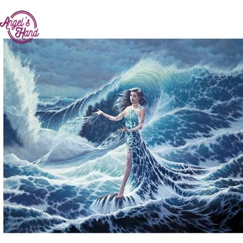 DIY diamond embroidery beauty&sea 5D Diamond painting Cross Stitch full square 3D Rhinestone mosaic home decoration