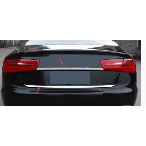 Auto rear door trim,tail trunk sticker for Audi A6 C7 2013 2014 2015 2016 2017 rear bumper cover trim 1pcs
