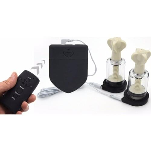 Wireless Remote Control Medical Electric Nipple Sucker Electro Shock Power Multi-function Nipple Clamps Body Massager Sex Toys