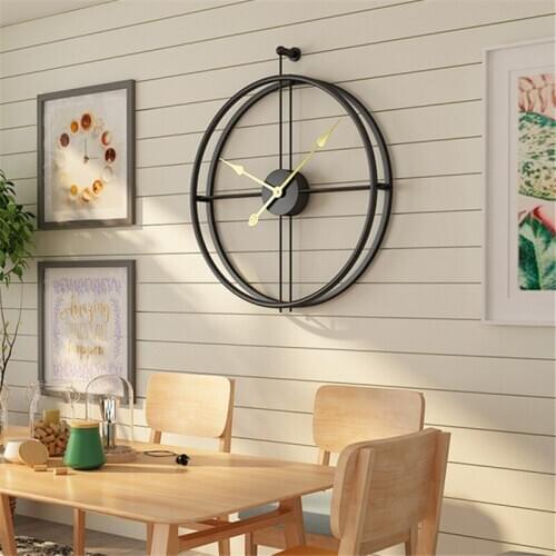 Metal Lron Large Wall Clock Office Decor Luxurious Minimalist Industrial Mute Nordic Hanging Watch Home Decoration Modern Design