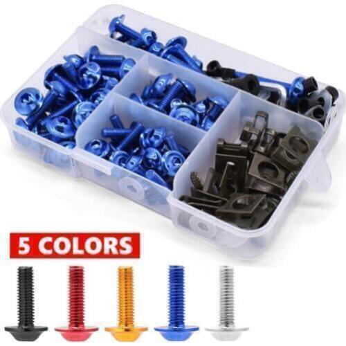 175PCS For Yamaha WR250F YZF R1 XJR FJR 1300 FZ1 FAZER Universal Motorcycle Fairing Body Bolts Kit Fastener Clips Screw Nuts