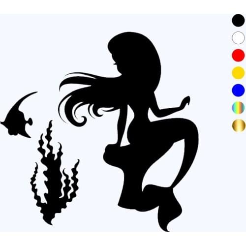 CK20850# Die-Cut Vinyl Decal Mermaid Car Sticker Waterproof Auto Decors on Bumper Window Laptop