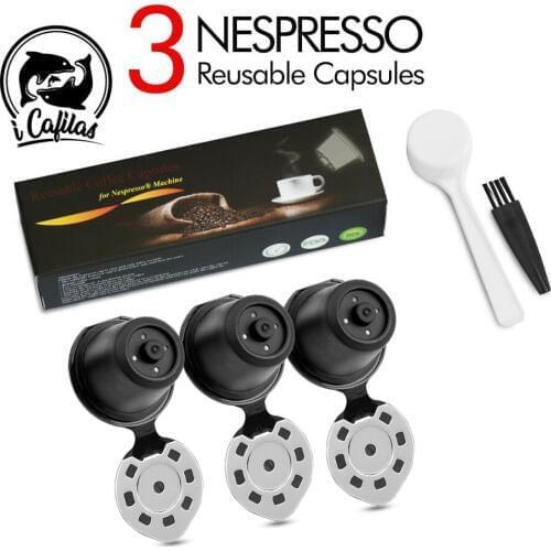 Crema Reusable Coffee Capsule Filters For Nespresso Filter Pod with Stainless Steel Mesh Refillable Kitchen Espresso Coffee Cup