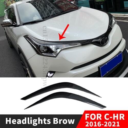 For TOYOTA CHR C-HR 2016 2017 2018 2019 2020 Carbon Fiber Front Headlight Brow Eyebrow Lip Lamp Trim Exterior Tuning Accessories