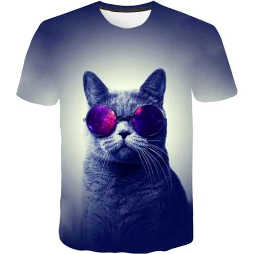 Boys t Shirt Cat Summer Clothes Animal Printed Tshirt For Kids Girls Tops Tee Children Clothing Casual t shirt Streetwear anime