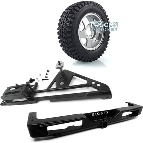 CAPO Metal Racing Rear Bumper Spare Tire Rack Wheels 1/6 SIXER1 Samurai Crawler Car accessories THZH0811-SMT6
