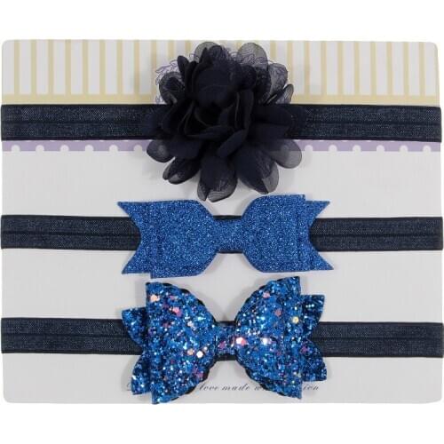 3pcs Baby Girl Sequin Bows Hair Accessories Chiffon Flower Headband Bow knot Party Princess Dress Decoration Hair Accessories