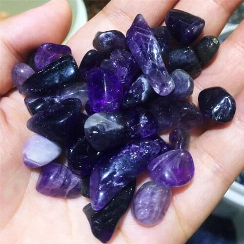 100G Natural purple crystal turn over stone crystal healing specimen gem grain mineral home desktop aquarium decoration