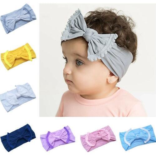 Nylon Baby Headband Newborn Headbands Nylon wide headwrap Baby Girl Hair Bows Infant Toddler Top knot Headbands Gift HB277D