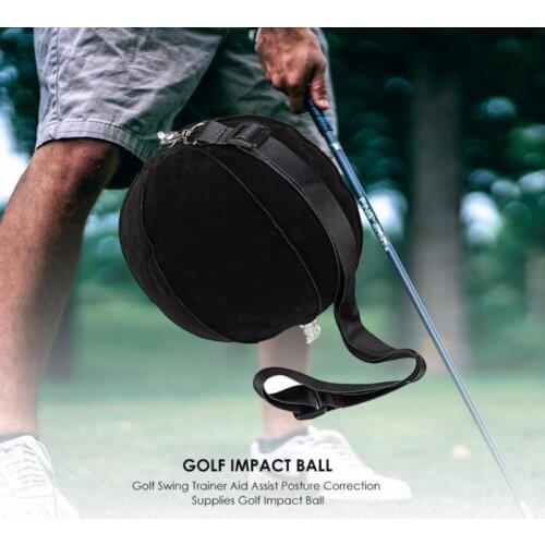 New Golf Swing Trainer Ball Belt Golf Intelligent Inflatable Auxiliary Posture Correction Training Handball Black Training Aids