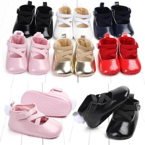 Toddler Girl Shoes Faux Leather Baby Soft Soles Summer Autumn Non-slip Crib Shoes 0-12M Candy Colors