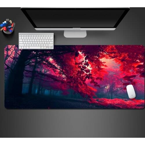 Super Hot Blood Red Tree Mousepad High Quality Best-Selling PC Keyboard Game Rubber Speed Non-Slip Pad Family Special Office Mat