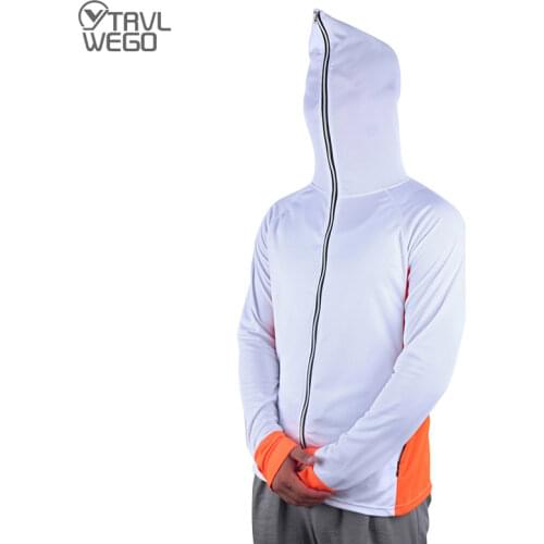 TRVLWEGO Fishing Clothing Hooded Long Sleeve Men Jacket Quick-Drying Coat Fishing Shirt For Hiking Cycling Clothes Sunscreen