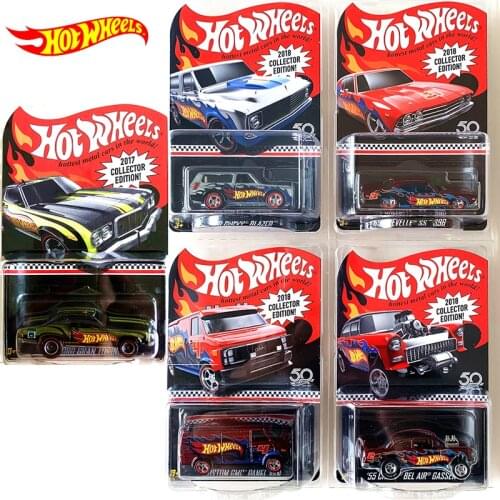 Original Hot Wheels Car Toys for Boys 50th Anniversary Diecast 1:64 Car for Boys Collector Edition Model Car Gift