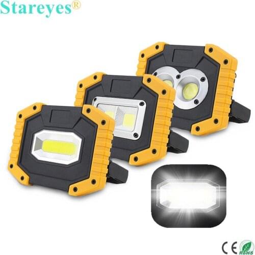 Portable COB LED Floodlight 20W Rechargeable Flood light Outdoor lamp lighting flashlight torch optional purchase 18650 battery