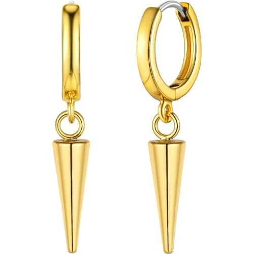 Kpop Pointed Earring Drop Earring For Women/Men Copper Gold/Silver Color For Sensitive Ears cool Fashion Jewelry Gift Party