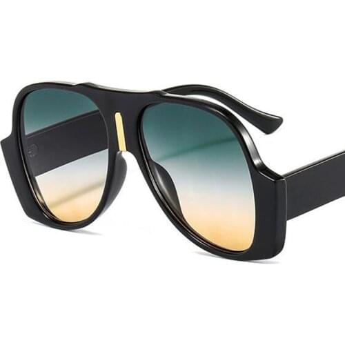 Oversized Shades Women 2021 Sunglasses Luxury Brand Big Frame Large Sun Glasses Men Vintage Retro Oculos Traveling Green Eyewear