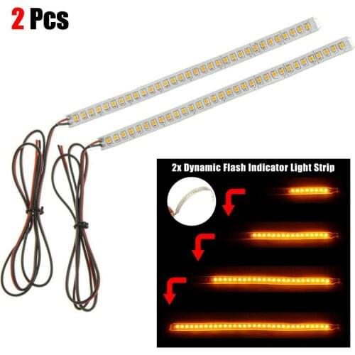2Pcs LED Flexible Dynamic Auto Light Bar Strip Rear Side Mirror Arrow Light Set 12V 5W Truck Turn Signal Indicator Lamp NEW