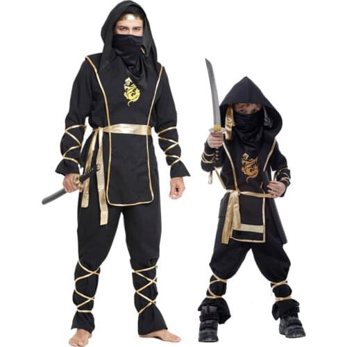 Umorden Halloween Dragon Ninja Costume Men Boys Warrior Swordsman Cosplay for Adult Kids Fancy Carnival Party Clothes