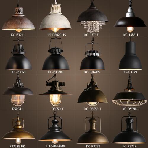 Vintage Rustic Metal lampshade Edison Pendant lamp lights Retro Lustre shade hanging lampe Fixture Industrial lighting lamparas
