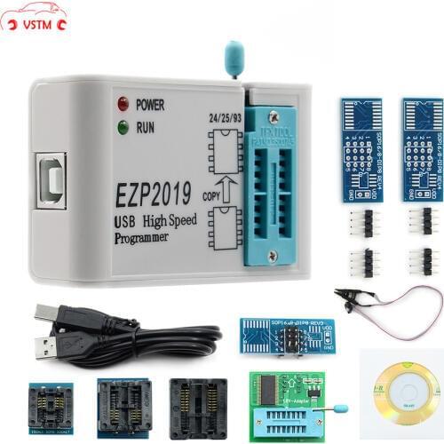 High-speed EZP 2019 USB SPI Programmer with 7 adapters EZP2019 support 32M Flash 24 25 93 EEPROM 25 flash bios WIN7 WIN8