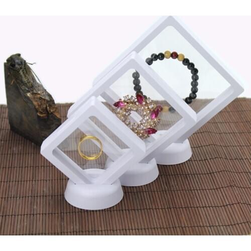 Jewelry 3D Floating Display Frame Case Box Exhibition, Collectibles Display White