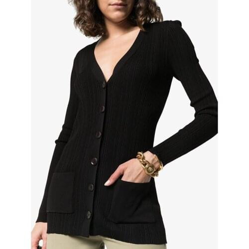 Women Sweaters 2021 Spring and Summer New Style Ladies Splicing Thin V-neck Cardigan Sweater Womens Knit Sweater