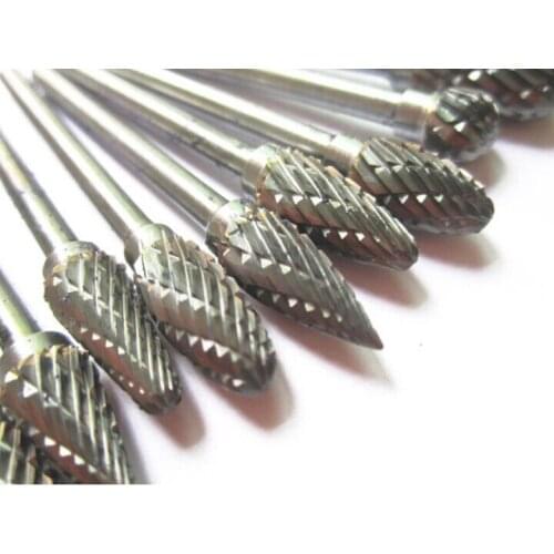 10 PCS/Lot Tungsten Carbide Rotary Burrs Set Dremel Accessories for Rotary Tools Milling Cutter Engraving Bits Free shipping