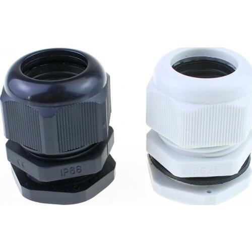 10PCS PG25 Cable 16-21mm IP68 Waterproof Nylon Plastic Cable Gland Connector