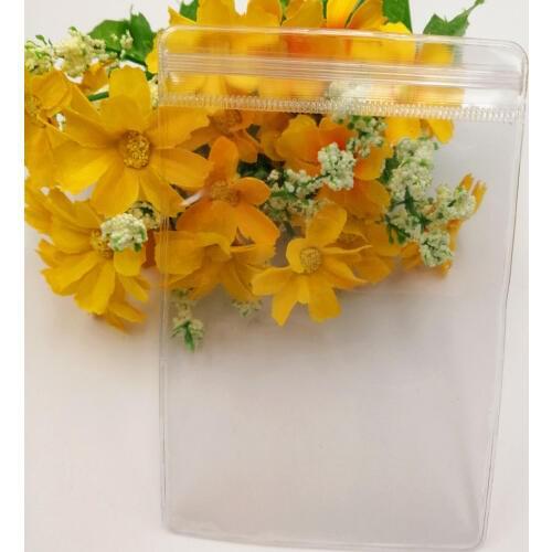 100pcs High Quality Gift Packing Bags Transparent PVC Jewelry Pouches Clear Reclosable Ziplock Storage Bags Soft Plastic Bag
