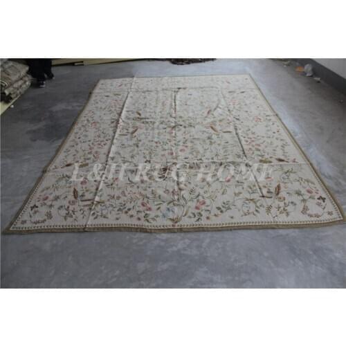 Free shipping 10+15K 8'x10' needlepoint carpets hand knotted handmade rugs hand stitched rice stitched rugs
