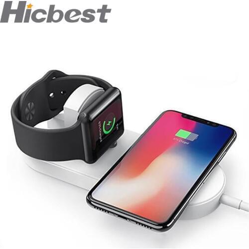 2 in 1 Wireless Charger Pad for iPhone Wireless Charging Induction Pad 2in1 for iPhone 11 8 X Airpods Pro Apple Watch 5 4 3 2 1