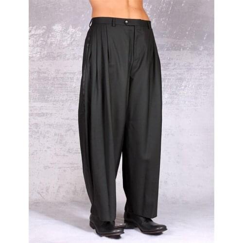 Mens spring and autumn new fashion loose and comfortable harun pants mens casual trousers youth black large size