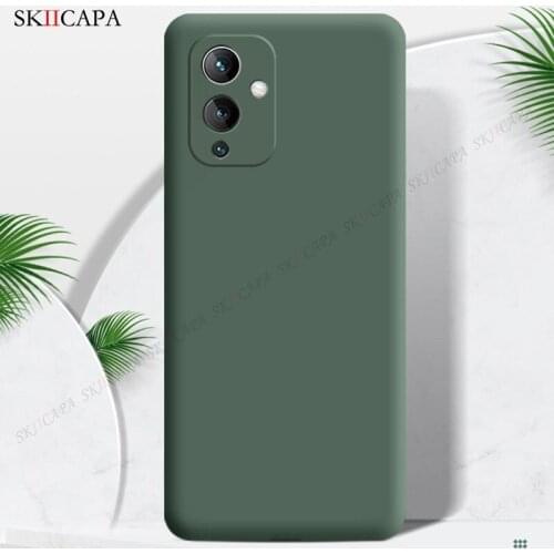 For Oneplus 9 Pro Case Liquid Silicone Shockproof Phone Case For One Plus 9 Solid Color Protection Camera Lens Soft Back Cover