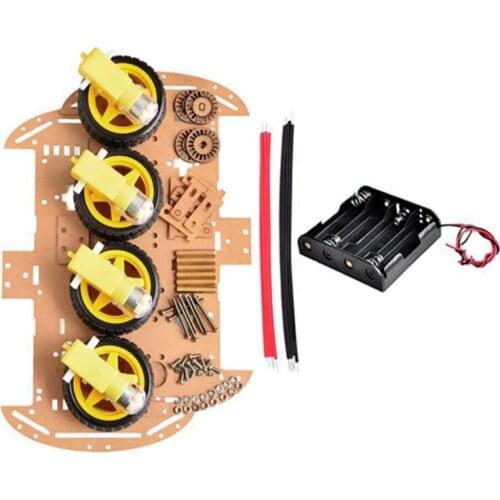 Four-wheeled smart car chassis Code plate speed measurement/tracking/Bluetooth remote control car accessories 4wd smart car