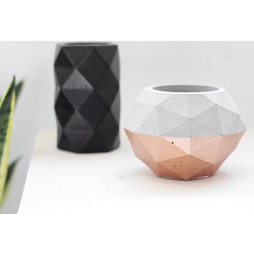 Geometric diamond Concrete Pot Molds Candle holder silicone mold Silicone Planter Molds spherical Silicone molds