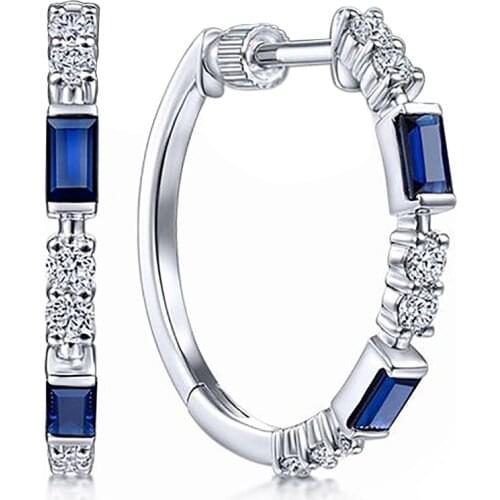 JK Fashion Bridal Wedding Engagement Hoop Earrings Shiny CZ Elegant Female Party Daily Wear Statement Circle Earrings Women