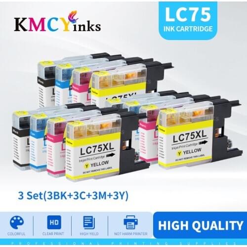 KMCYinks 12pcs Compatible Ink Cartridge For LC12 LC40 LC71 LC73 LC75 LC400 LC1220 LC1240 For Brother Printer MFC-J6910CDW J6710C