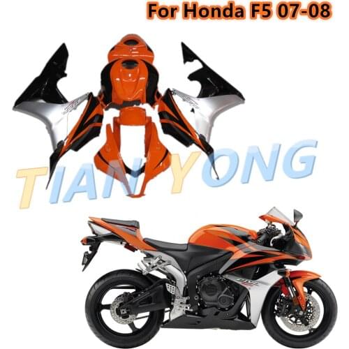 For HONDA CBR600RR F5 2007 2008 orange black sliver ABS Fairing kit Injection mold Motorcycle accessories Shell Protection