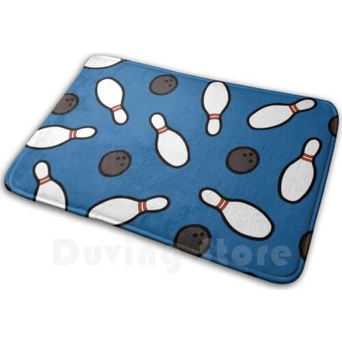 Bowling For Pins Pattern Mat Rug Carpet Anti-Slip Floor Mats Bedroom Bowling Ten Pin Pins Bowl Bowls Ball Balls Fifties Pattern