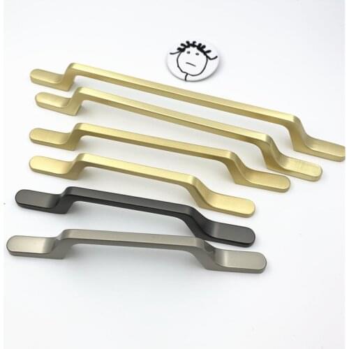 LCH Modern Newly Designed Simple Cabinet Pull Door Handle Zinc Alloy European Style Hardware Rose Gold Brushed Nickle 128mm
