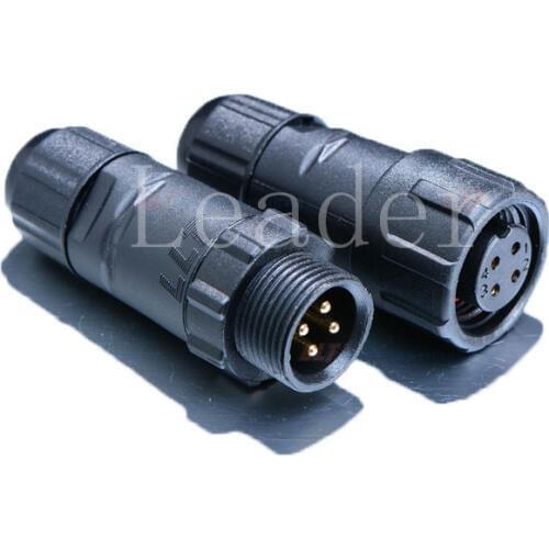 M14 -4 Pin 250V 15A IP68 male and female electrical connector cable size 7.5mmsq automotive wire connector terminals