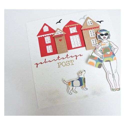 Mmao Crafts Metal Steel Cutting Dies New 3Pcs House decoration Stencil For DIY Scrapbooking Paper/photo Cards Embossing Dies