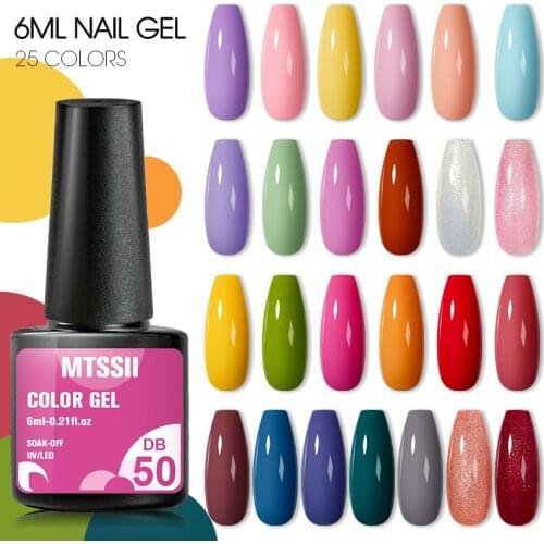 Mtssii Gel nail polish 6ml Hybrid Varnish Semi Permanent Soak Off UV LED Lacquer Nail art Manicure Set Primer Nail Gel Polish